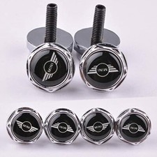 4x Mini Car Metal License Plate Frame Screw Bolt Cap Covers Nuts 4x Mini Car Metal License Plate Frame Screw Bolt Cap Covers Nuts
