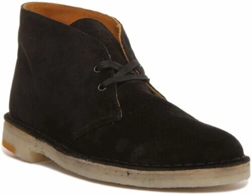 CLARKS ORIGINALS Desierto Botas Hombre Ante Chukka Negro Naranja Talla UK 7-12