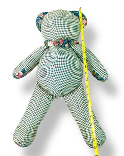 Vintage Ralph Lauren Houndstooth Pattern & Floral Fabric Teddy Bear Plush - Picture 8 of 8