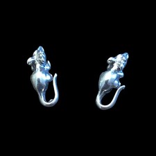 Sterling Silver 925 Mouse Tiny Stud Earrings USA Made Surgical Steel Post
