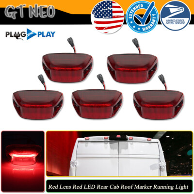 5x LED Red Rear Cab Roof Marker Running Lamps For Ram Promaster 1500 ...