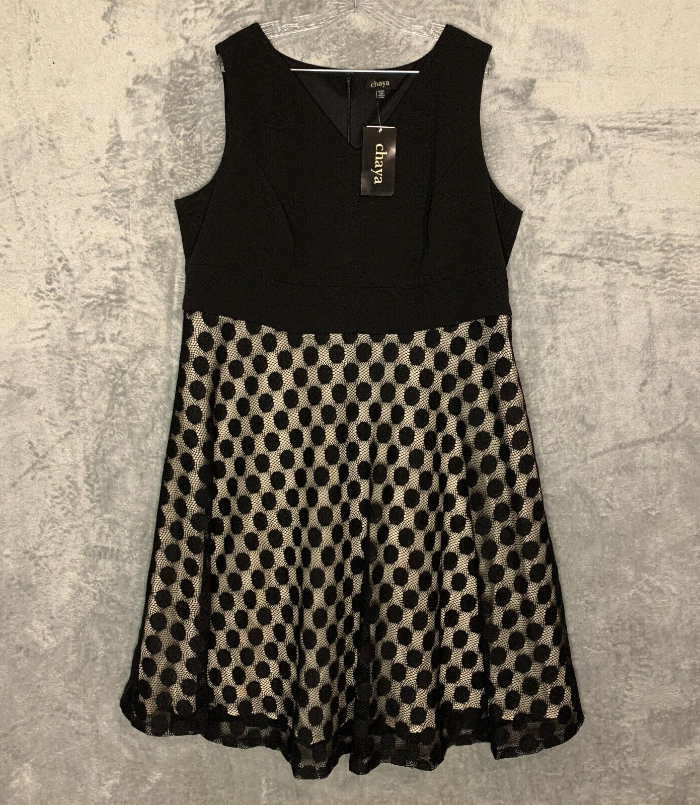 Vestido Chaya Para Mujer Encaje Crochet Ocasión Formal Midi Calce y Acampanado 20W Plus Nuevo con Etiquetas