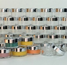 Cosmetic Jar Plastic Beauty Makeup Container 10 Gram Ml Silver Trim Lid 100 3011