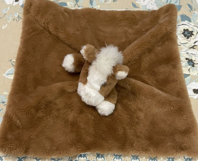 Horse Pony Plush Baby Lovey Security Blanket Tan Brown toy tag has been removed