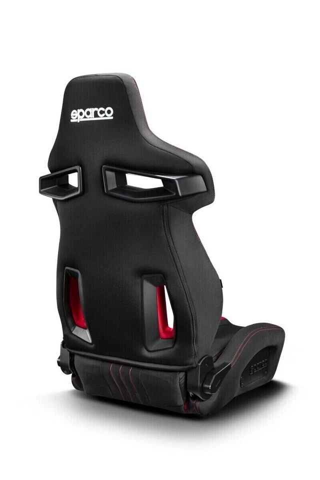 Sparco 009011NRRS R333 Reclining Seat, Black/Red Cloth, Universal Fit - Image 2 of 4