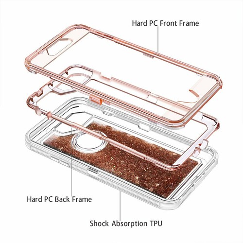 iPhone plus ,6,7,8, Dexnor Glitter 3D Bling Sparkle Flowing Liquid Case - Picture 40 of 41