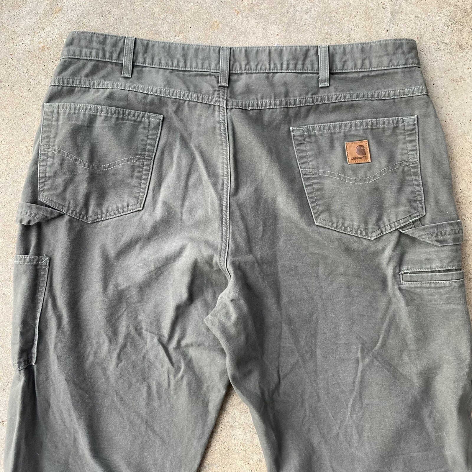 Mens Carhartt B159 DMS Loose Fit Carpenter Pants Jeans 40x32 Dark Moss  Green | eBay