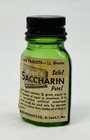 Antique Reed’s Saccharine Apothecary Bottle Green Glass Paper Label w/ Cap LOOK