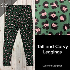 LuLaRoe NEW Leggings Tall  Curvy TC Buttery Soft Leggings Green Cheetah Leopard
