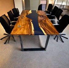 Natural Epoxy Table Tops / Wood Dining Table / Custom Dining Table / Home Decor