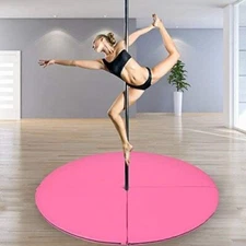 Pole Dance Mat, Foldable Round Crash Mat with EPE Foam Padding & PU Cover