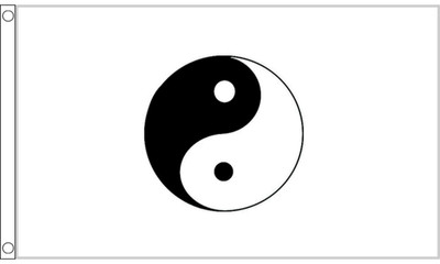 Yin Yang weiße Flagge 3 x 2 Fuß