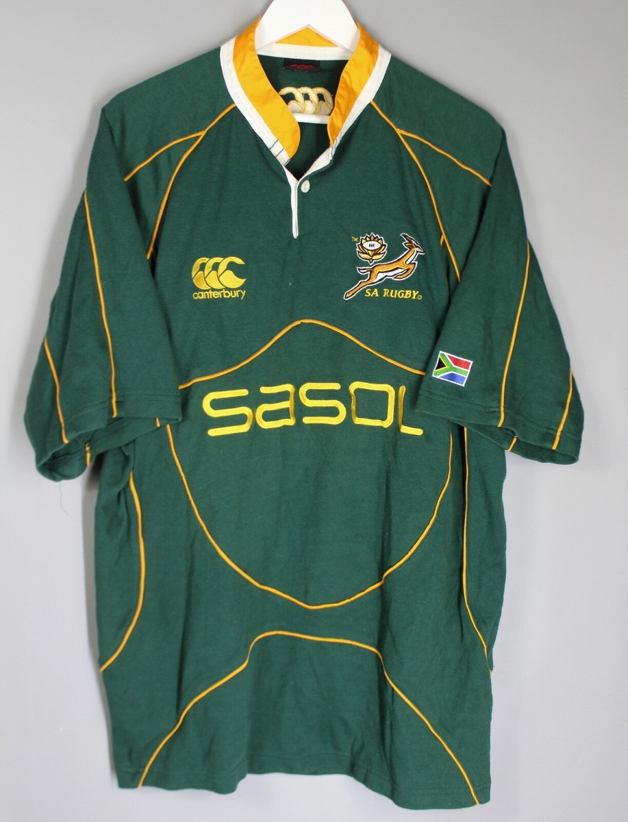 SOUTH AFRICA CANTERBURY HOME L RUGBY JERSEY 2007/2008 SHIRT SASOL