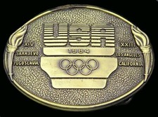 1984 USA Olympics Sports Los Angeles California Vintage Belt Buckle