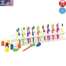 Toothbrush Storage Rack W/ 20 Colorful Brushes Fun Animal Covers Durable Safe US