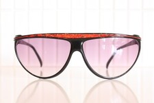 c. 1970's 80s Unisex Courreges Paris Space Age Sunglasses Snakeskin Gaga Shield