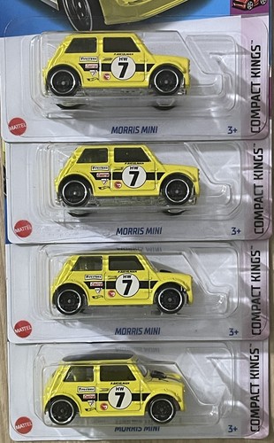 Hot Wheels 2022 Morris Mini Cooper Treasure Hunt HW Compact Kings YELLOW - Picture 3 of 3