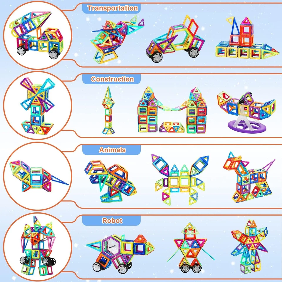 110PCS Xmas Gift Magnetic Blocks STEM Toys Creative Education For Kid Gift - Image 4 of 4