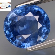 3.14Ct.FREE CERT BIG SIZE Cornflower Blue Sapphire Ceylon Good Luster UNHEATED 