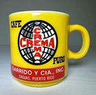 Vintage CAFE CREMA Puerto Rico Cup Mug Milk Glass Caguas / 1960's 3” Tall