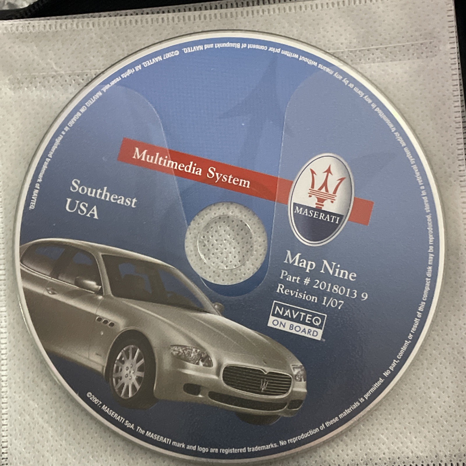 MASERATI GPS NAVIGATION DISCS CD OEM Maps  W/Case 1/07 Revision