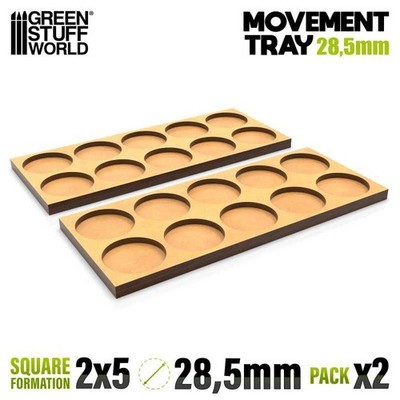 Green Stuff World MDF Regimentsbases 28.5mm 5x2 Skirmish Lines Movement Tray