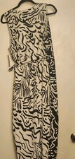 Donna Morgan Black & White Maxi Wrap Dress,Sleeveless,NWT,Lg. Super Cute!