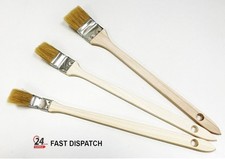 3pc Radiator Paint Brush 1" 1/12" 2" Brushes With Extra Long Handle UK P&P