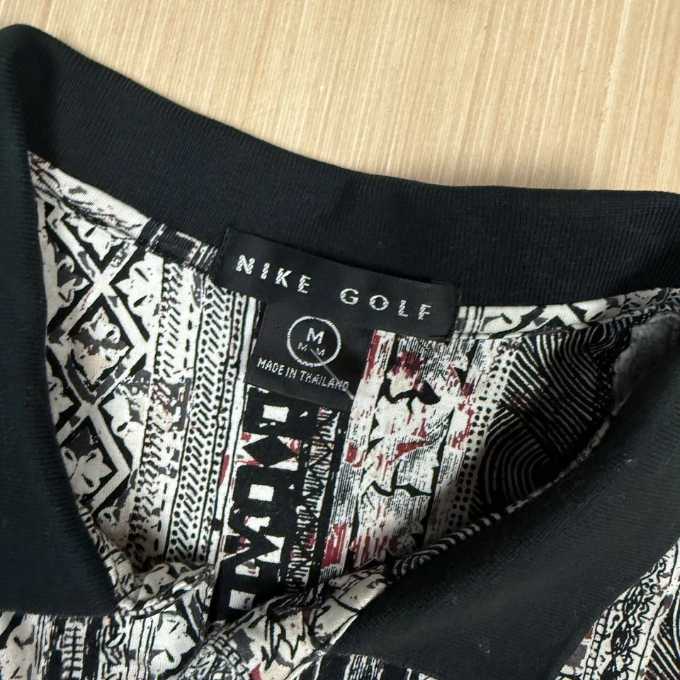 Vintage Nike Golf Polo Short Sleeve Shirt Abstract 90s Geometric AOP Size M - Image 2 of 4