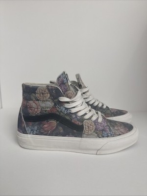Vans Sk8-Hi Tapered Moody Floral Suede Sneaker Stunning Grey / White Women s 8.5
