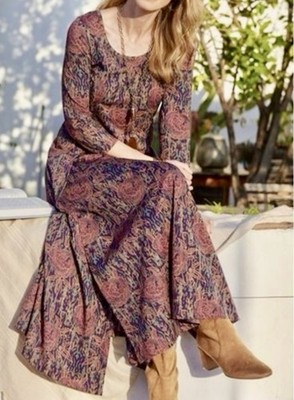 petite boho maxi dress Belle Boho by Kim Gravel Petite Knit Paisley Chic Maxi Dress