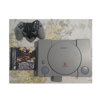 Sony PlayStation 1 Gray Console w/ Controller, Disc Drive & Twisted Metal 4