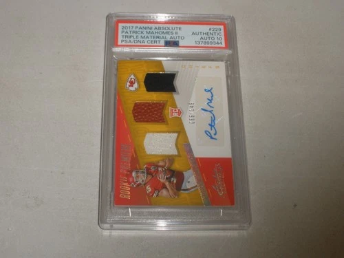 2017 Absolute Autograph Auto Jersey Ball Patrick Mahomes II 088/149 RC PSA 10