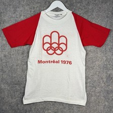 Vintage Montreal 1976 Olympic Games T Shirt Mens Size S 16.5x24 Canada 70s