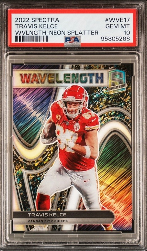 2022 Panini Spectra Travis Kelce Neon Splatter POP-1 #WVE-17 /8 PSA 10 Champion