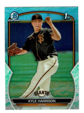 2023 KYLE HARRISON BOWMAN CHROME ROOKIE LUNAR REFRACTOR BASEBALL CARD BREWERS. rookie card picture