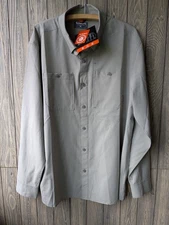 Simms Shirt Mens XL Gray Double Haul UPF 30+ Fishing Outdoor Snap New