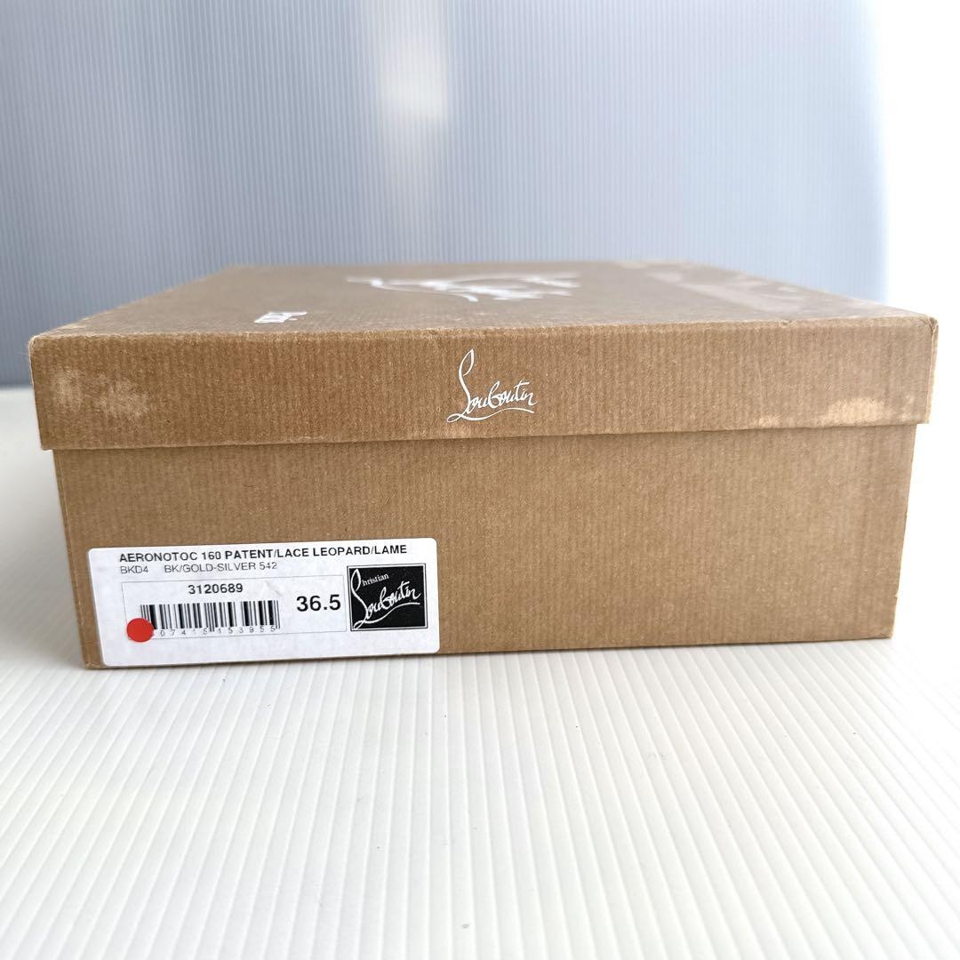 Christian Louboutin Open Toe Lace Pumps 23cm Black Red Sole