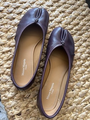 Maison Margiela Tabi Bow Flats Black Leather *Size 37 (US 7) *