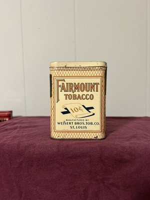 Vintage Antique Fairmount Tobacco Pocket Tin Good Colors