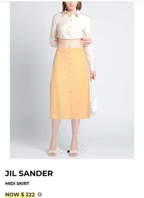 Jil Sander Pastel Peach Midi Skirt 34 NWT