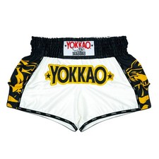 Yokkao Shorts Muay Thai Original Gold (Bianco) Taglia XL (Edizione Limitata)