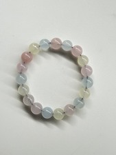 1PC Light Color Chalcedony Beaded Stretch Bracelet 10mm