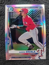 2021 1st Bowman Draft #BDC-101 Aaron Zavala Chrome Refractor Texas Rangers