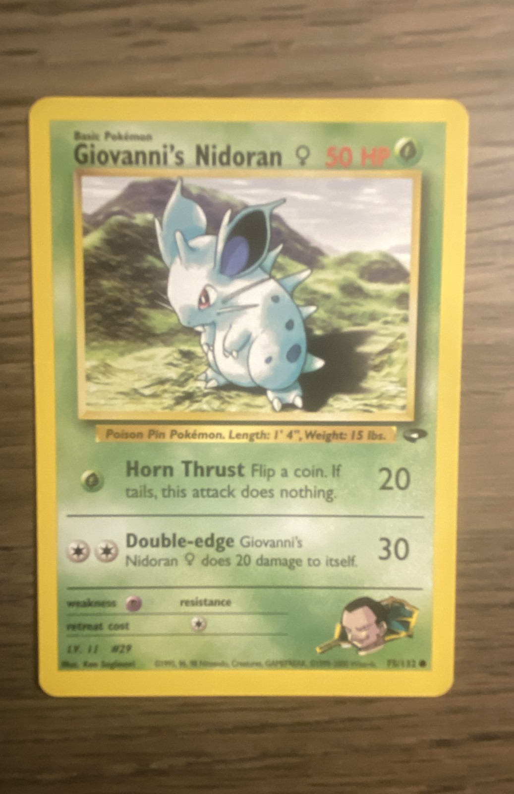 Giovanni's Nidoran F 75/132 Gym Challenge Regular