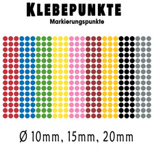 Klebepunkte Runde / Markierungspunkte / Kreise Runde 10mm 15mm 20mm Aufkleber