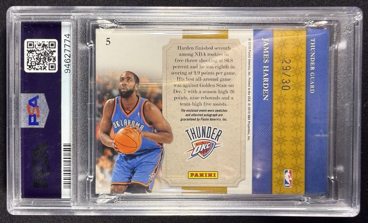 2009-10 National Treasures James Harden NBA Gear Rookie Auto RPA