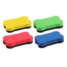 4 Pcs Colorful Bone Shape Erasers Dry Erases Board Eraser For Teachers