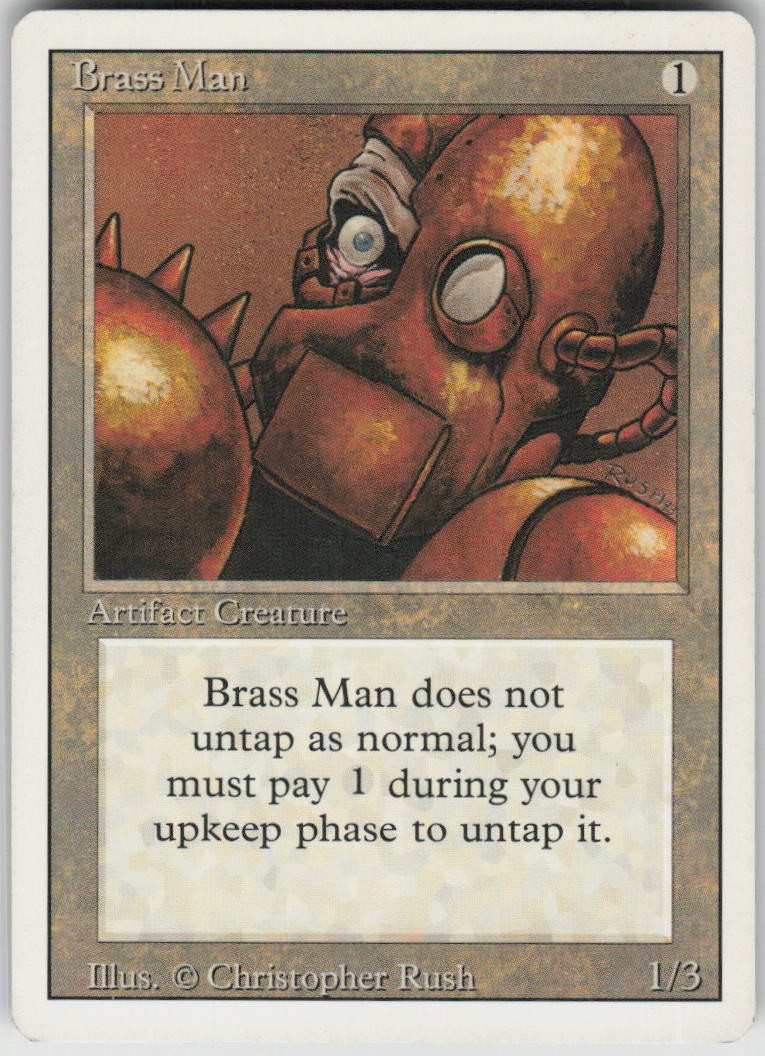 Brass Man Uncommon Revised Edition Magic: The Gathering Moderately Played