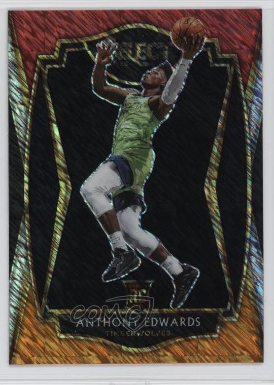 2020 Panini Select Red White Orange Shimmer Prizm Anthony Edwards Rookie RC 4f5